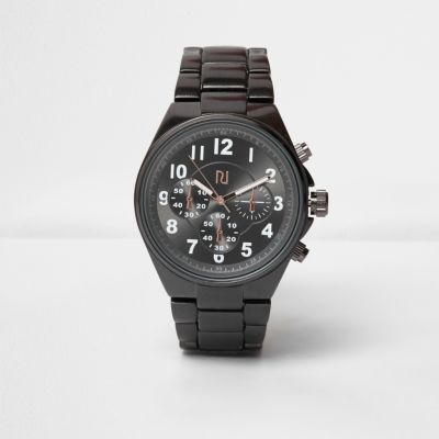 Grey solid gunmetal watch